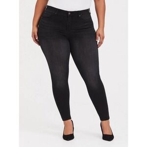 Torrid Sky High Skinny Jean Washed Black Women's Plus Size 14R 14 Regular H14454